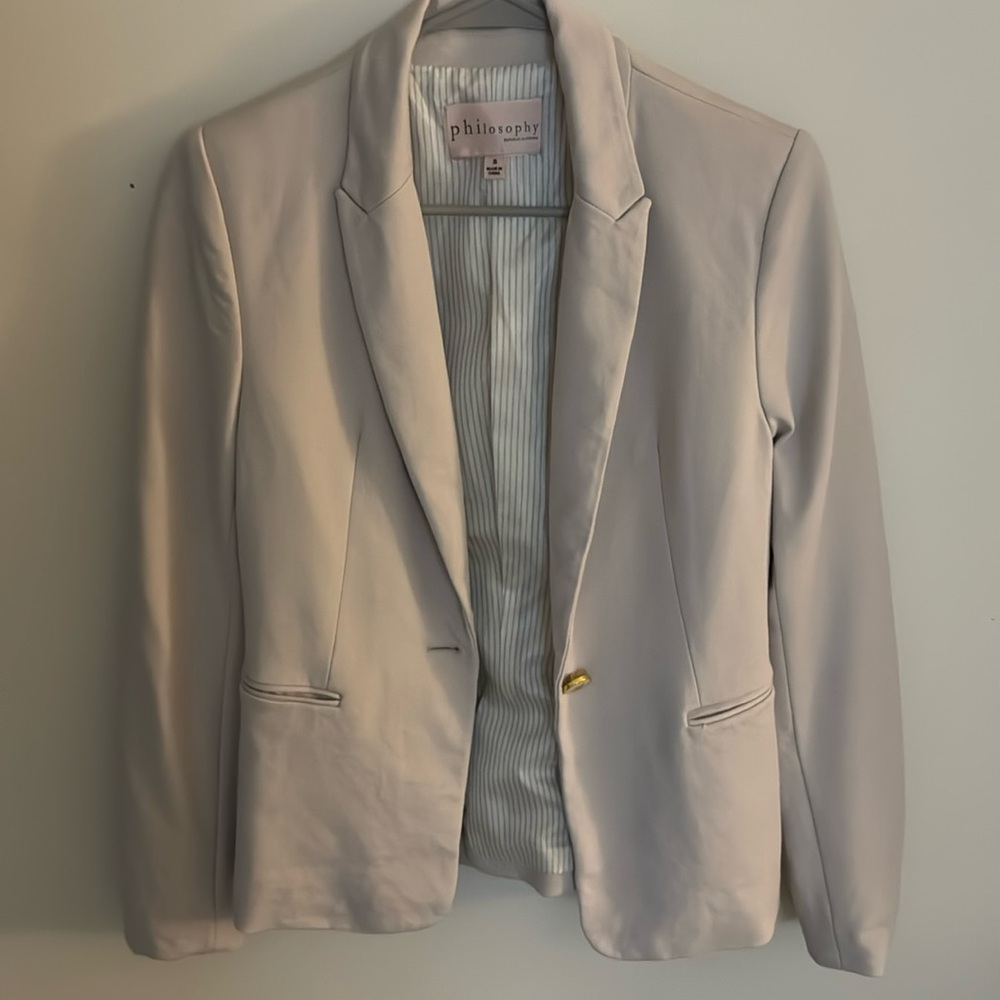 Philosophy Taupe jacket. Size Small